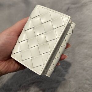 Bottega Veneta White Tri-Fold Wallet